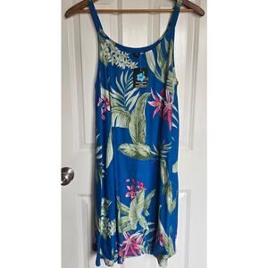 NEW Hawaii Hibiscus Collection Beach Vacation Loose Fit Blue Green Pink DressXXL